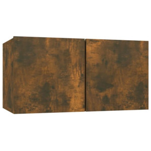 Wisząca szafka pod TV, przydymiony dąb, 60x30x30 cm