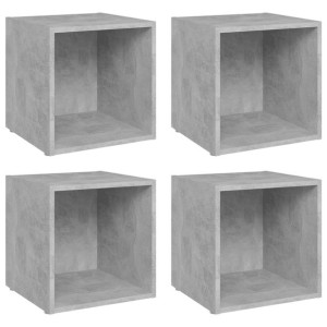 Szafki pod TV, 4 szt., szarość betonu, 37x35x37 cm, płyta