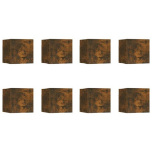 Wiszące szafki TV, 8 szt., przydymiony dąb, 30,5x30x30 cm