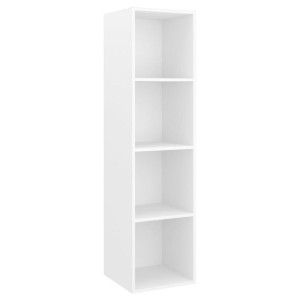 Wisząca szafka TV, biała, 37x37x142,5 cm, płyta wiórowa