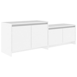 Szafka pod TV, biała, 146,5x35x50 cm, płyta