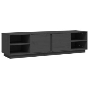 Szafka pod telewizor, szara, 156x40x40 cm, lite drewno sosnowe