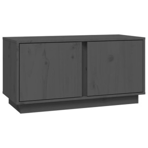 Szafka pod telewizor, szara, 80x35x40,5 cm, lite drewno sosnowe