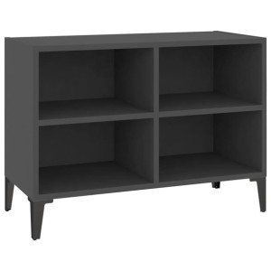 Szafka TV z metalowymi nóżkami, szara, 69,5x30x50 cm