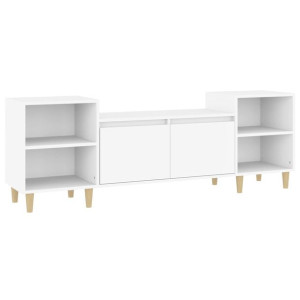 Szafka pod TV, biała, 80x36x50 cm, materiał drewnopochodny