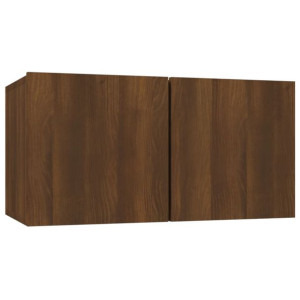 Wisząca szafka pod TV, brązowy dąb, 60x30x30 cm