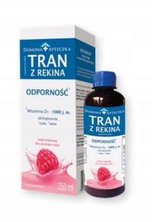 Tran z rekina smak malinowy, 250 ml