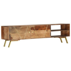 Szafka pod TV, 140x30x40 cm, lite drewno sheesham