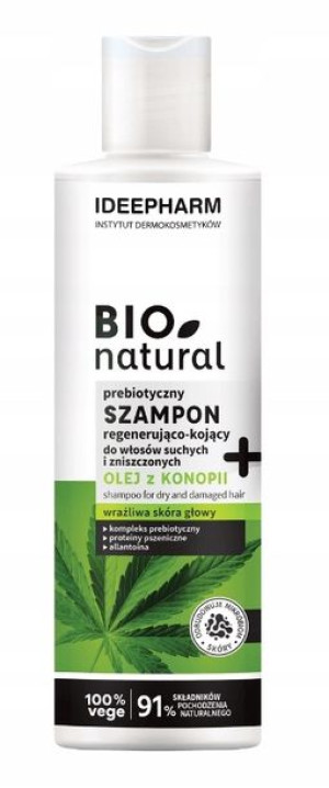 Bio Natural, szampon regenerująco-kojący, 400 ml