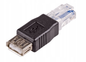 Akyga Adapter AK-AD-27 (USB 2.0 F - RJ45 M) czarny
