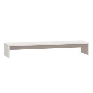 Podstawka na monitor, biała, 100x27x15 cm, lite drewno sosnowe