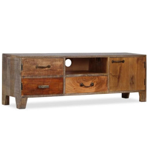 Szafka vintage pod telewizor, lite drewno, 118 x 30 x 40 cm