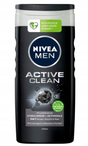 Nivea Men, żel pod prysznic z węglem akt., 250ml