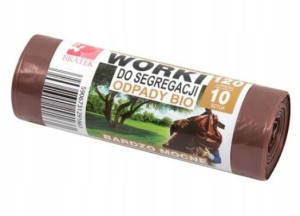 Bratek, Worki na śmieci, brązowe, 120l, 10 sztuk