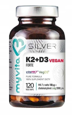 MyVita Silver, Witamina K2+D3 Vegan Forte, 120kaps