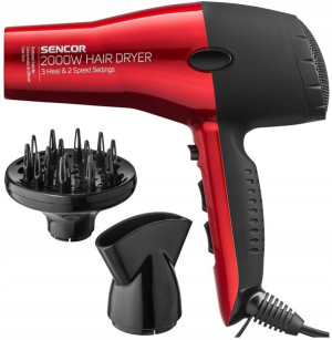 Sencor Suszarka Do Włosów Z Dyfuzorem 2000 W Czerwona
