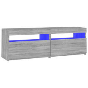 Szafka pod TV z LED, szary dąb sonoma, 120x35x40 cm