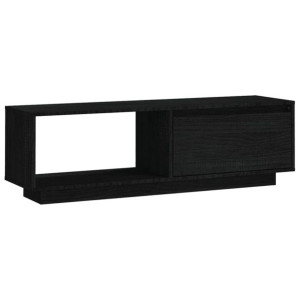 Szafka pod telewizor, czarna, 110x30x33,5 cm, drewno sosnowe