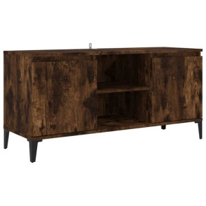 Szafka pod TV, metalowe nóżki, przydymiony dąb, 103,5x35x50 cm