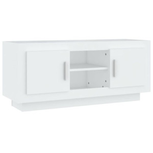 Szafka pod TV, biała, 102x35x45 cm, materiał drewnopochodny
