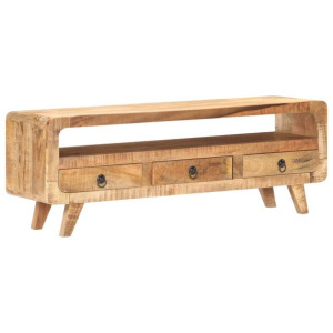 Szafka pod telewizor, 117x30x41 cm, surowe drewno mango