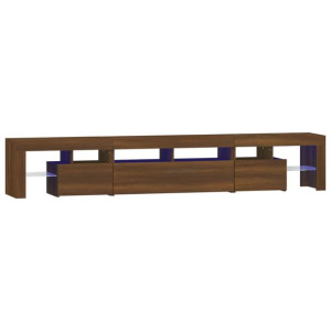 Szafka pod TV z oświetleniem LED, brązowy dąb, 230x36,5x40 cm
