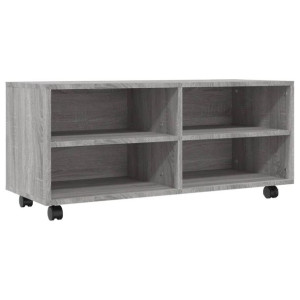 Szafka pod TV, na kółkach, szary dąb sonoma, 90x35x35 cm
