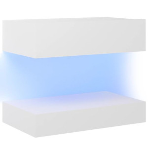 Szafka pod TV z oświetleniem LED, biała, 60x35 cm