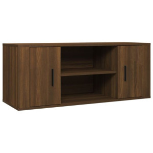 Szafka pod telewizor, brązowy dąb, 100x35x40 cm