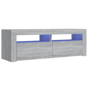 Szafka pod TV z LED, szary dąb sonoma, 120x35x40 cm