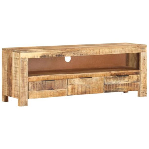 Szafka pod telewizor, 110x30x40 cm, surowe drewno mango