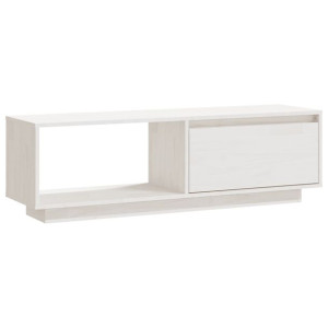 Szafka pod telewizor, biała, 110x30x33,5 cm, drewno sosnowe