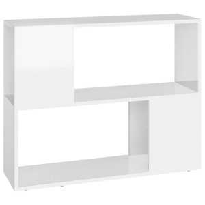 Szafka TV, wysoki połysk, biała, 80x24x63 cm, płyta wiórowa