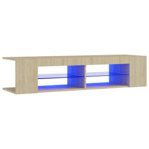 Szafka TV z oświetleniem LED, dąb sonoma, 135x39x30 cm