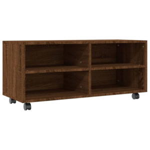Szafka pod TV, na kółkach, brązowy dąb, 90x35x35 cm