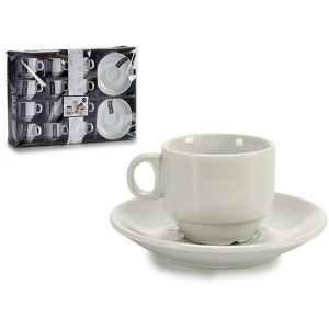 Zestaw filiżanek do kawy Porcelana Biały (12 Sztuk)