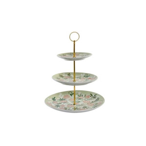Miska na Owoce DKD Home Decor 27 x 27 x 34 cm Porcelana Beżowy Metal Kolor