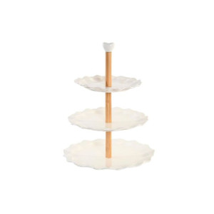 Miska na Owoce DKD Home Decor 27 x 27 x 34 cm Naturalny Porcelana Biały