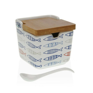 Pojemnik na Cukier Versa Ryby Ceramika (8,8 x 8,5 x 8,8 cm)