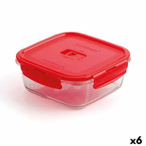 Hermetyczne pudełko na lunch Luminarc Pure Box Czerwony 1,22 L Szkło (6 Szt