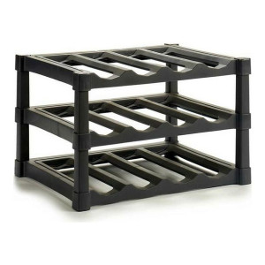 Stojak na Butelki 12 butelek Czarny Plastikowy (39 x 30 x 28 cm)