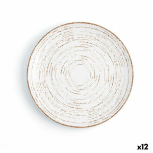 Plochá doska Ariane Tornado White Ceramika Dwuowy Ø 21 cm (12 Sztuk)