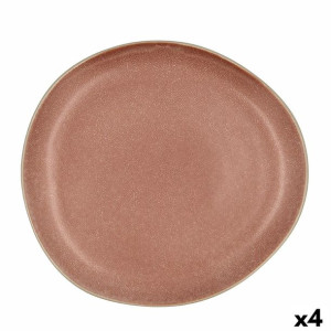 Plochá doska Bidasoa Gio Nieregularny Ceramika Brązowy 26,5 cm (4 Sztuk)