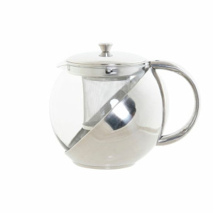 Dzbanek na herbatę DKD Home Decor 18 x 13 x 15 cm Szkło Srebrzysty Stal nie
