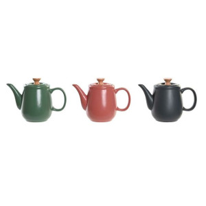 Dzbanek na herbatę DKD Home Decor Naturalny Różowy Drewno kauczukowe Biały
