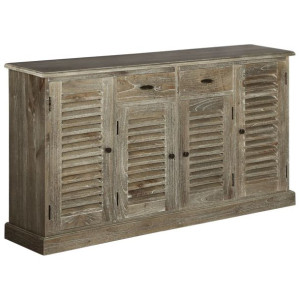 Komoda z litego drewna mindi, 145 x 32,5 x 77 cm