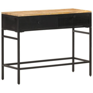 Stolik boczny, 100x35x77 cm, lite, surowe drewno mango