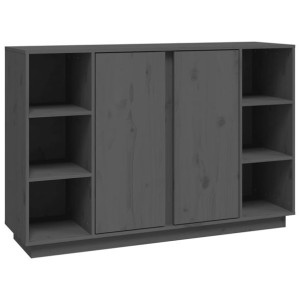 Szafka, szara, 120x35x80 cm, lite drewno sosnowe