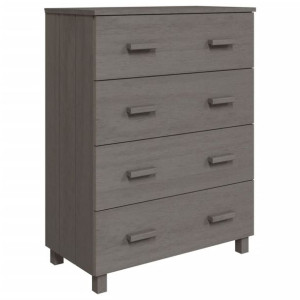 Komoda HAMAR, jasnoszara, 79x40x103,5 cm, lite drewno sosnowe