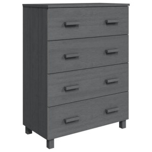 Komoda HAMAR, ciemnoszara, 79x40x103,5 cm, lite drewno sosnowe